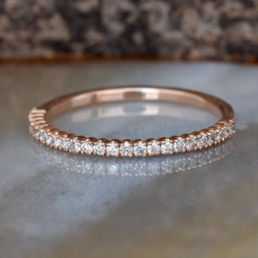 Round Cut Diamond Half Eternity Style Wedding Band 3DM CAD File