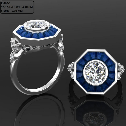 Round Cut Diamond Halo and Pave Style Engagement Ring 3DM CAD File