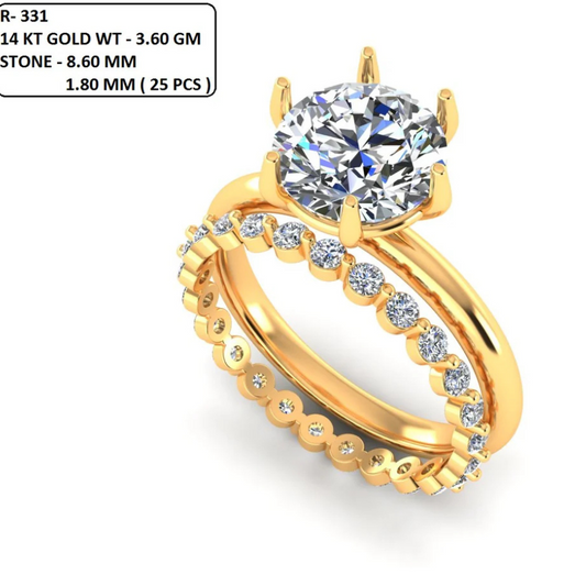 Round Cut Diamond Solitaire Style Bridal Set 3DM CAD File