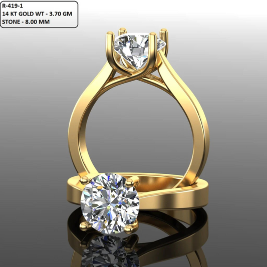 Round Cut Diamond Solitaire Style Engagement Ring 3DM CAD File